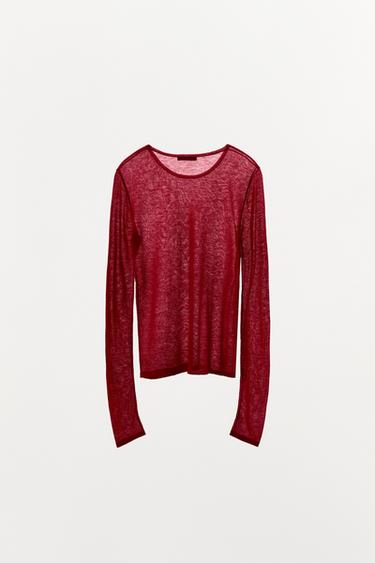 100% WOOL T-SHIRT - Strawberry by Zara