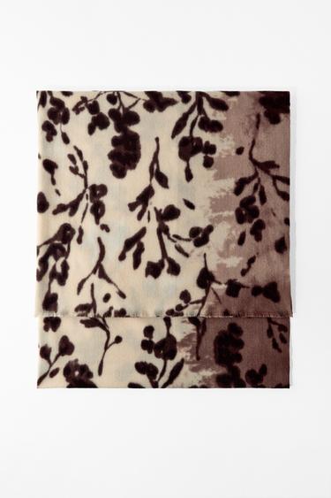 FOULARD IMPRIMÉ FLEURS - Écru de Zara