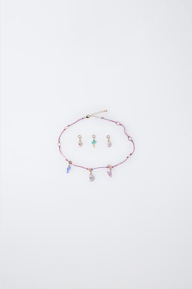 COLLAR MULTICHARMS INTERCAMBIABLES - Rosa / Lila de Zara - Imagen 0