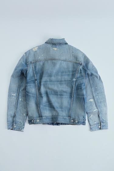TRF RIPPED DENIM JACKET - Light blue by Zara - Image 4