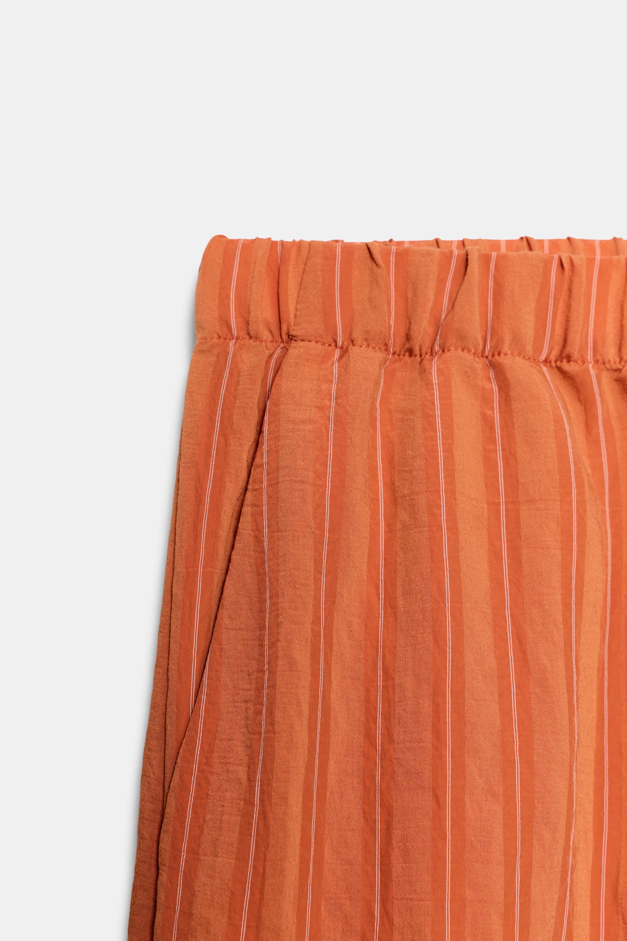 Zara Çizgili Dökümlü Pantolon görsel 7