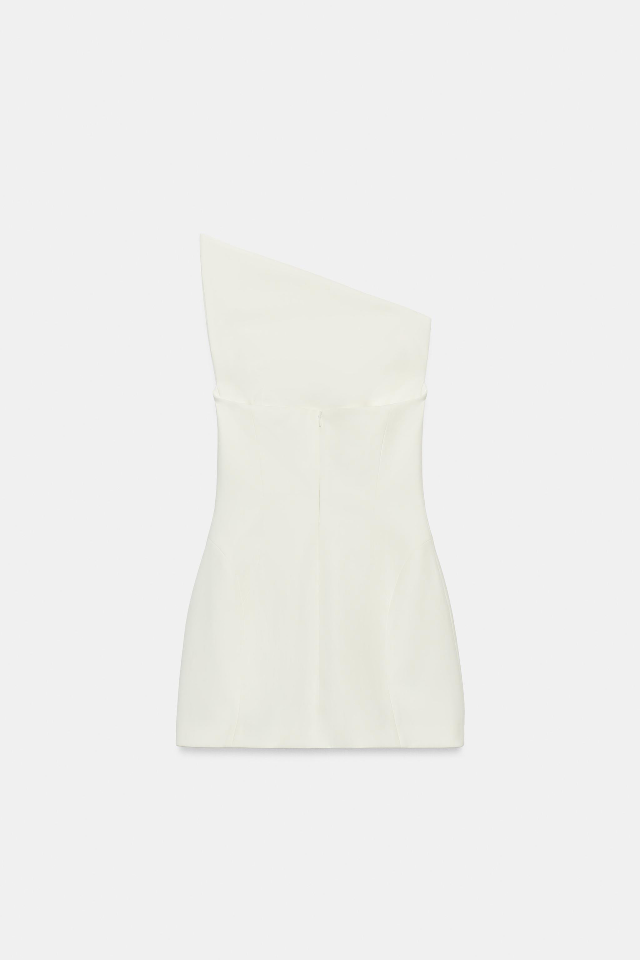 ASYMMETRIC NECK MINI DRESS