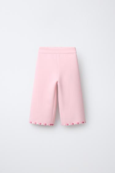 EMBROIDERED FLOWER CULOTTES - Light pink by Zara