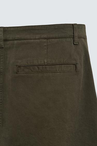 PLEATED CHINO TROUSERS - Green by Zara - Image 9
