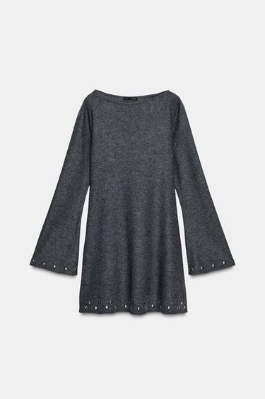 SOFT SHORT STUDDED DRESS - Anthracite grey by Zara - Image 0
