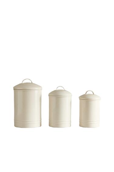 POT CYLINDRIQUE MÉTAL LAQUÉ - Crème de Zara