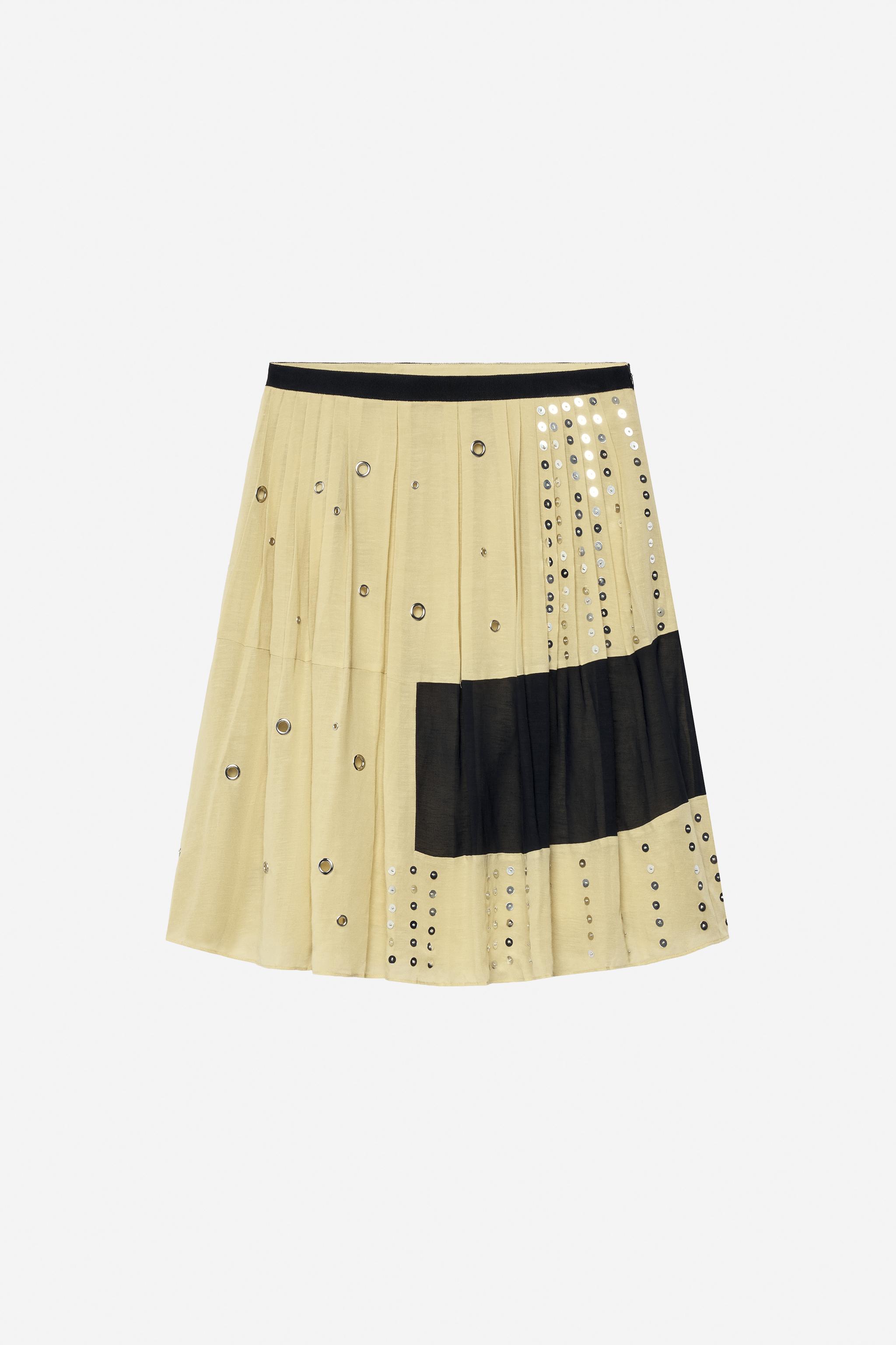 Женские юбки Zara LINEN-BLEND BEADED SKIRT - THE ITEM — фото 8