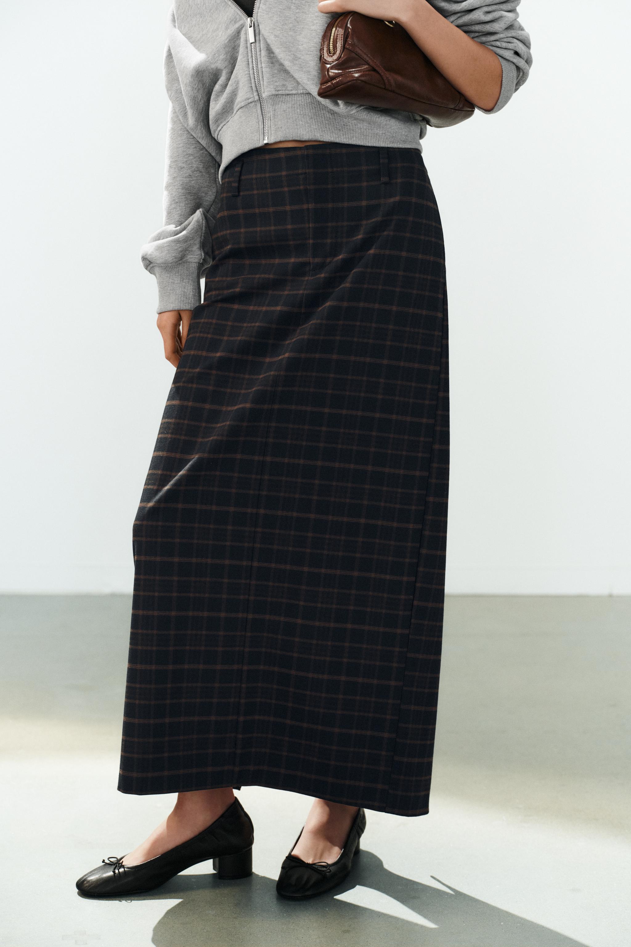 JUPE MIDI CARREAUX
