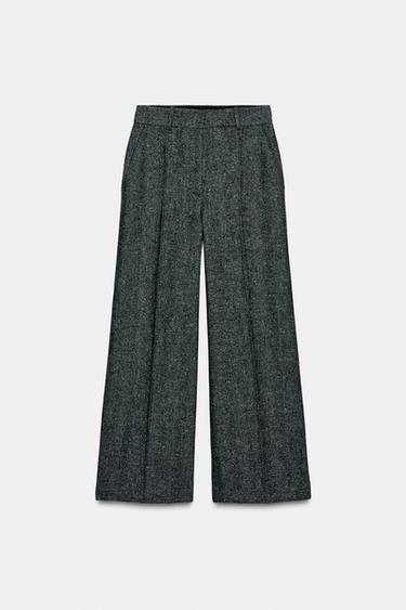 HOSE MIT WOLLE ZW COLLECTION - Schwarz / Weiß von Zara