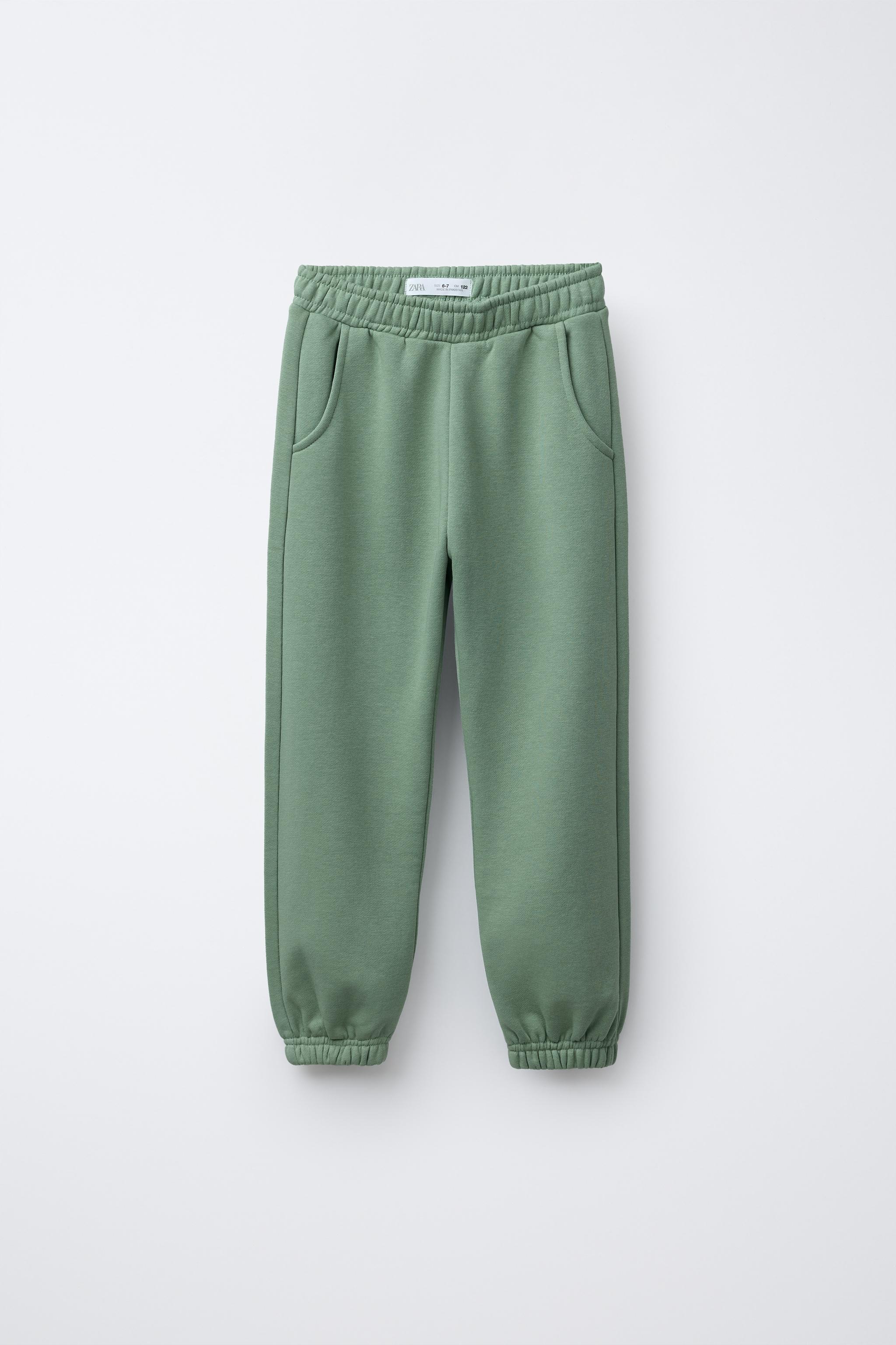 PANTALONI FELPA JOGGING Verde ZARA Italia Italy - Main Image