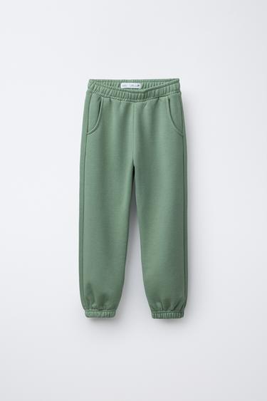 BASIC FLEECE JOGGING TROUSERS - Green by Zara