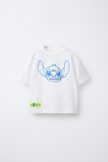 EMBOSSED LILO & STITCH © DISNEY T-SHIRT - Ecru by Zara - Image 0
