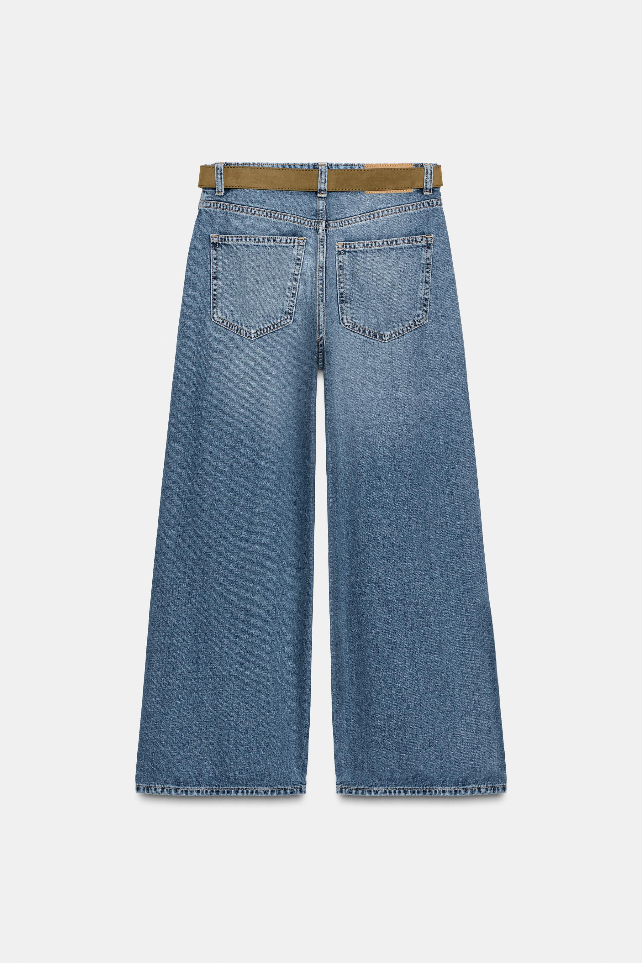 JEANS Z.08 ワイドレッグ クロップド ハイウエスト ベルト