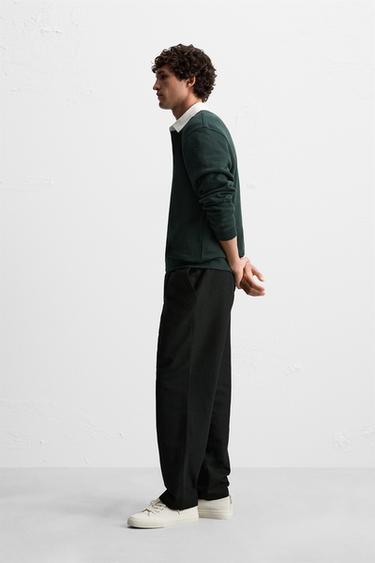 POLO À COL EN CONTRASTE - Vert foncé de Zara - Image 3