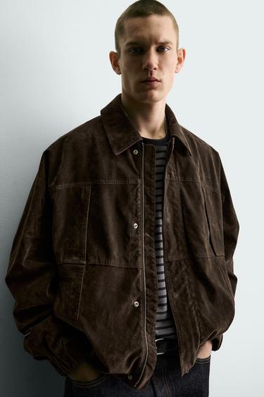FAUX SUEDE JACKET - Brown by Zara - Image 6