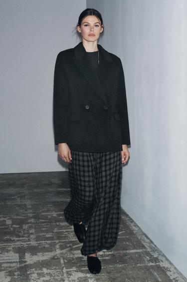 DOUBLE-BREASTED WOOL BLEND BLAZER ZW COLLECTION - Grey by Zara - Image 1