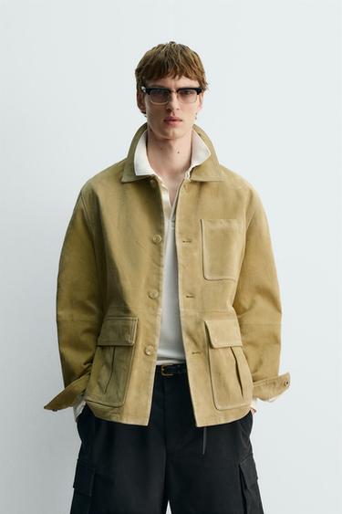 Zara SUEDE POCKET JACKET LIMITED EDITION - Yellow