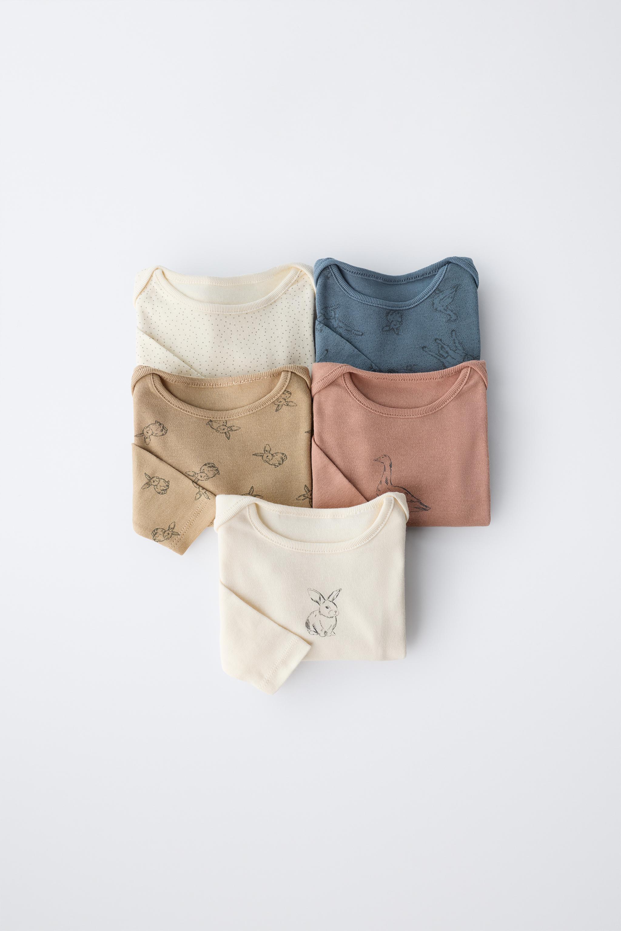 アニマルプリント曜日ボディスーツ 7 パック Women ホワイトマルチカラー アニマルプリント曜日ボディスーツ