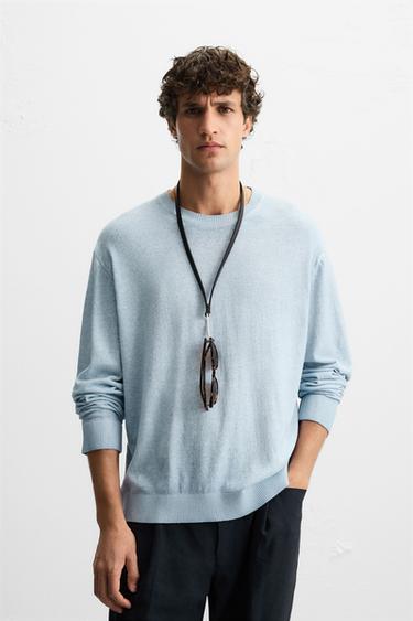SWEATER EFEITO LAVADO - Azulado da Zara