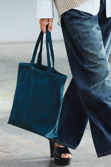 LEATHER SHOPPER BAG — Blue 2