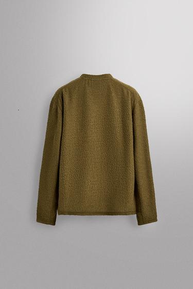 SWEAT TEXTURÉ AVEC LAINE - vert olive de Zara - Image 8