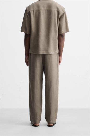 VISCOSE-JUTE TROUSERS - Mink by Zara - Image 2
