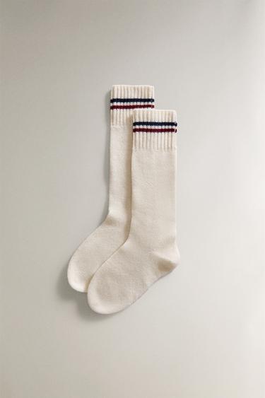 Zaras RANDIGA KASHMIRSTRUMPOR - Ljust beige - Bild 0
