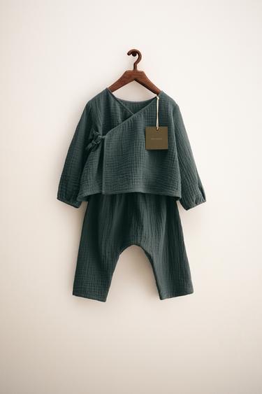 ZARA TIMELESS - PLAIN TEXTURED SET - Petrol blue by Zara