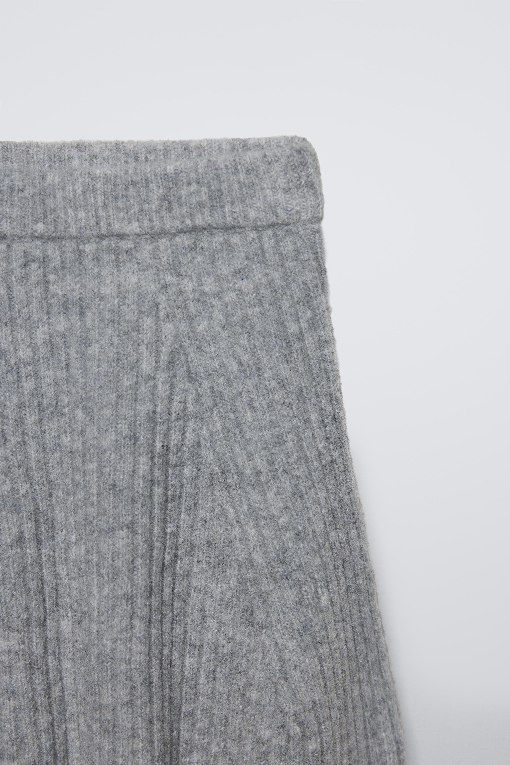 SOFT TOUCH RIBBED KNIT SKIRT - Mid-grey | ZARA Australia