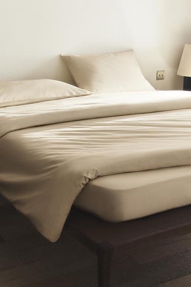 Zara PERCALE COTTON DUVET COVER (200 THREAD COUNT) - Beige