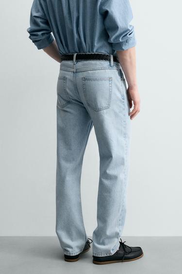 COTTON-LYOCELL STRAIGHT-LEG JEANS - Light blue by Zara - Image 2