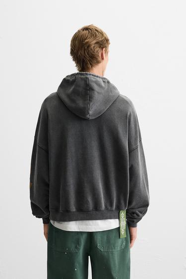 PRINTED HOODIE - Dark anthracite by Zara - Image 2