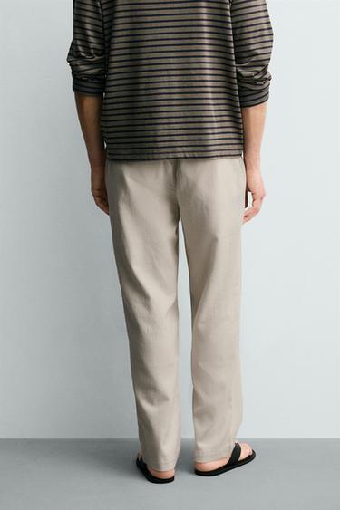 TEXTURED RELAXED FIT TROUSERS - Light beige by Zara - Image 2