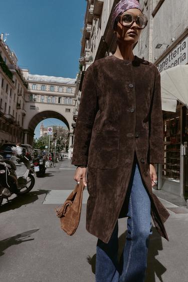 ПАЛЬТО ЗІ 100% ШКІРИ - Коричневий Zara