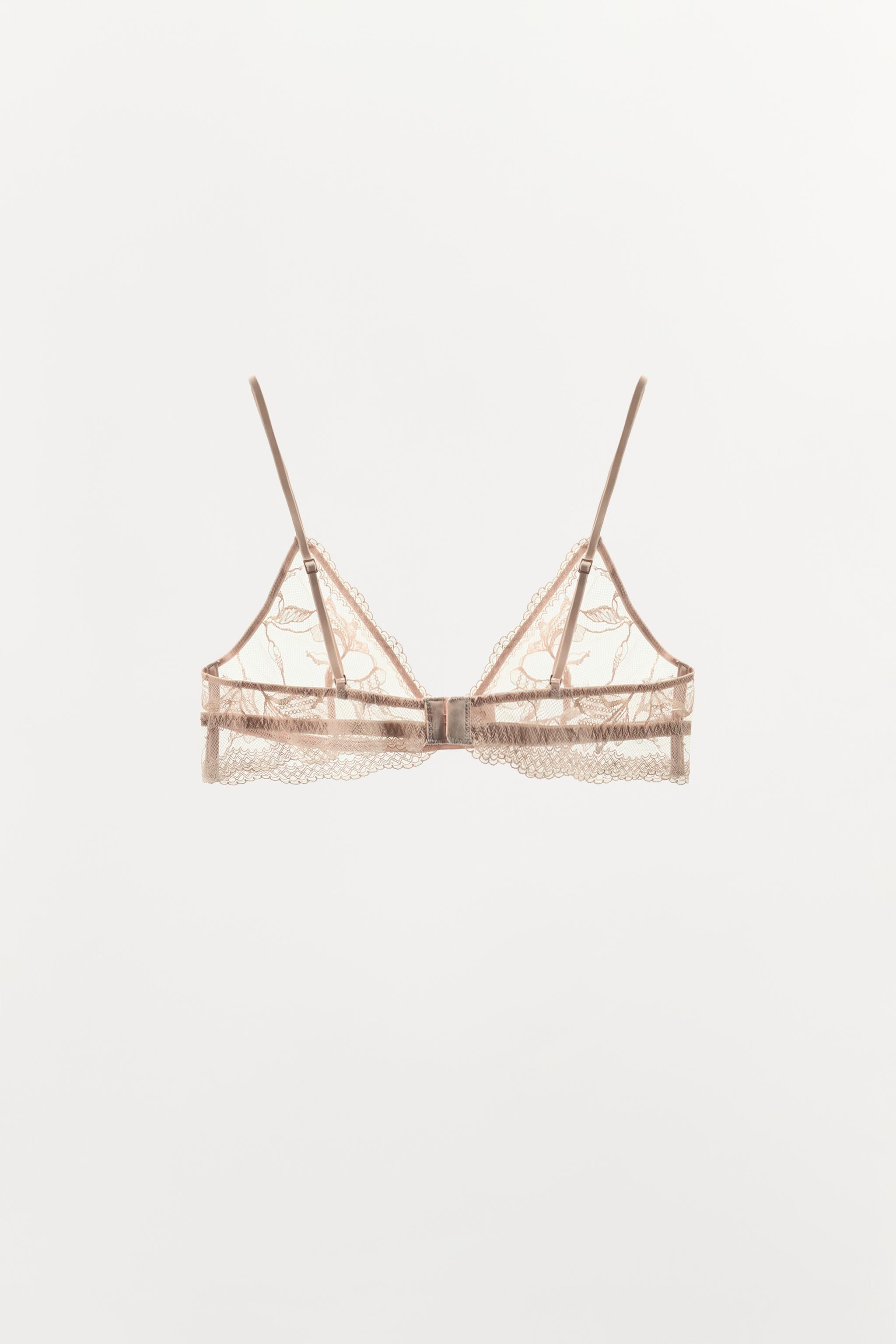 TRIANGLE BRA WITH FLORAL EMBROIDERY
