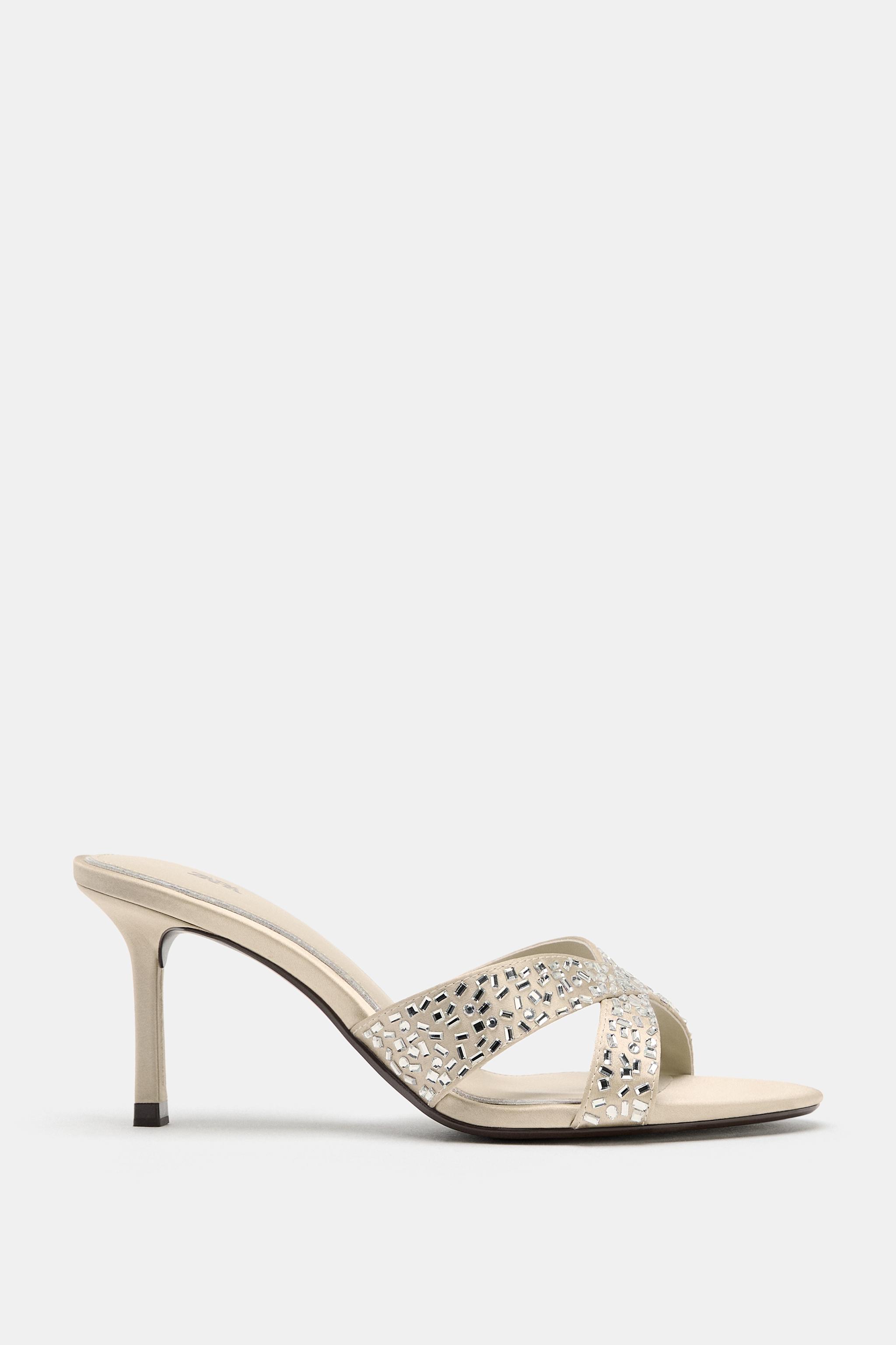 SPARKLY HEELED MULE SANDALS