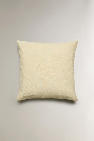 EMBROIDERED CUSHION COVER - Ecru by Zara - Image 1