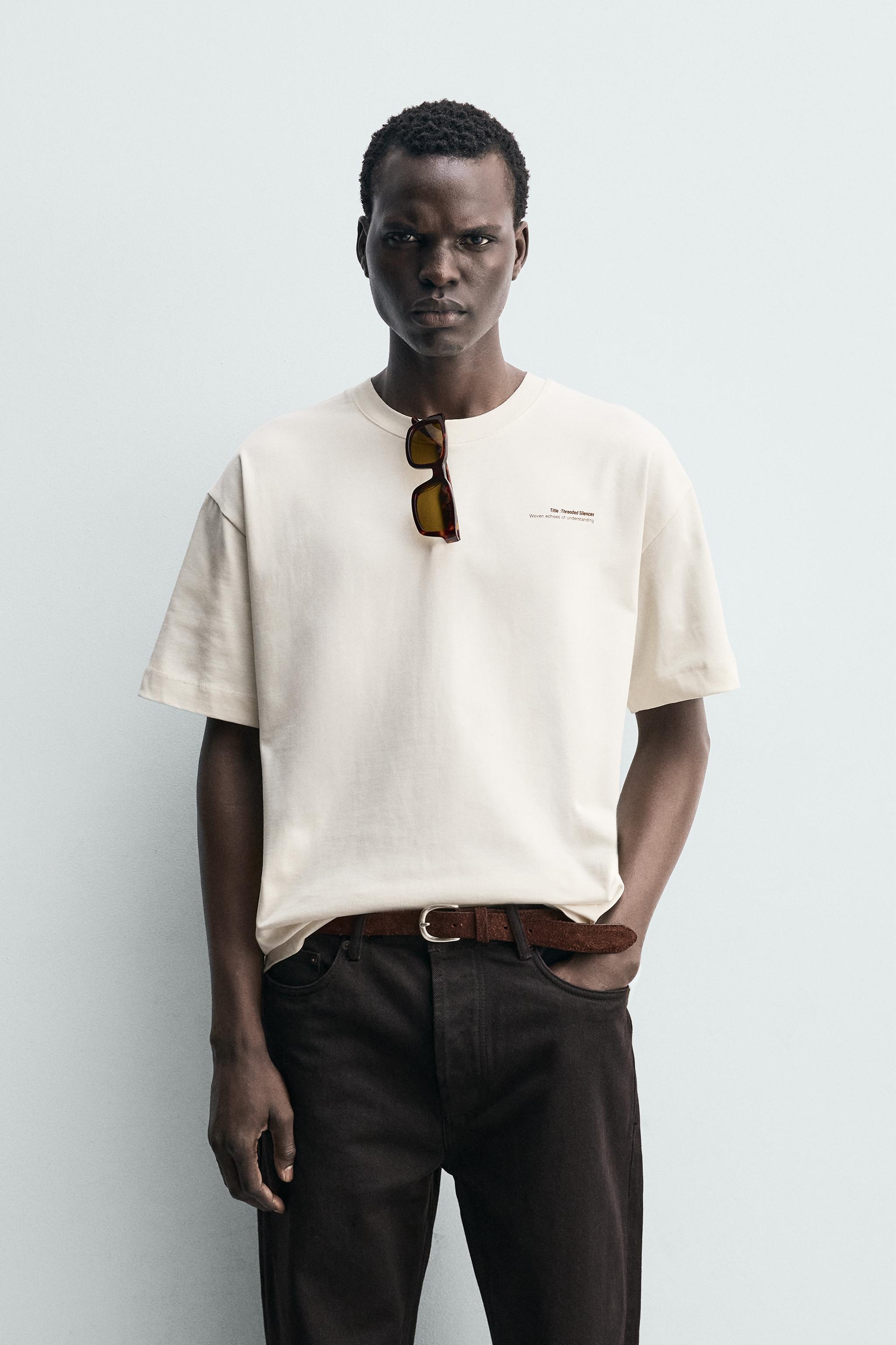 T-SHIRT À PIÈCE IMPRIMÉE EN CONTRASTE