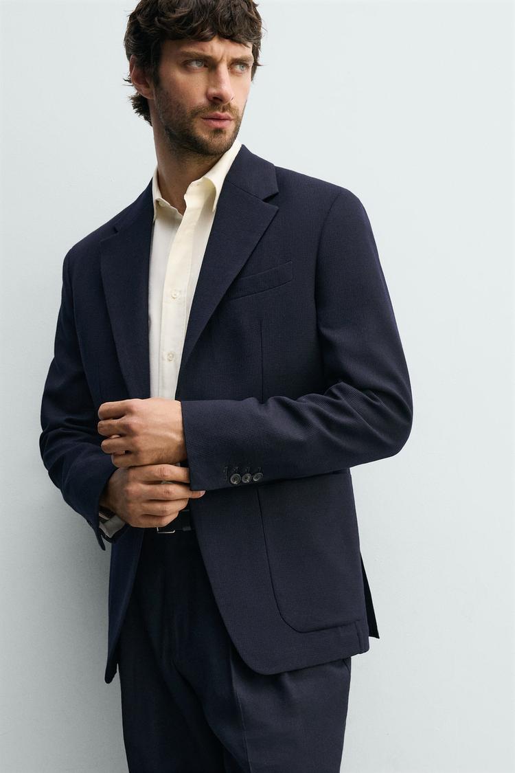 Blazer de lana 100% cuadros corte regular 5