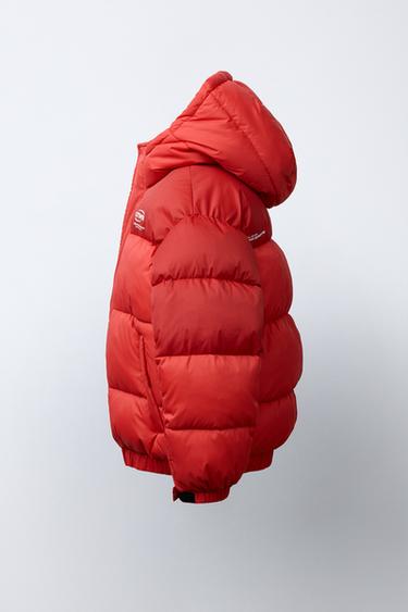 TEXT PRINT PUFFER COAT - Red by Zara - Image 2
