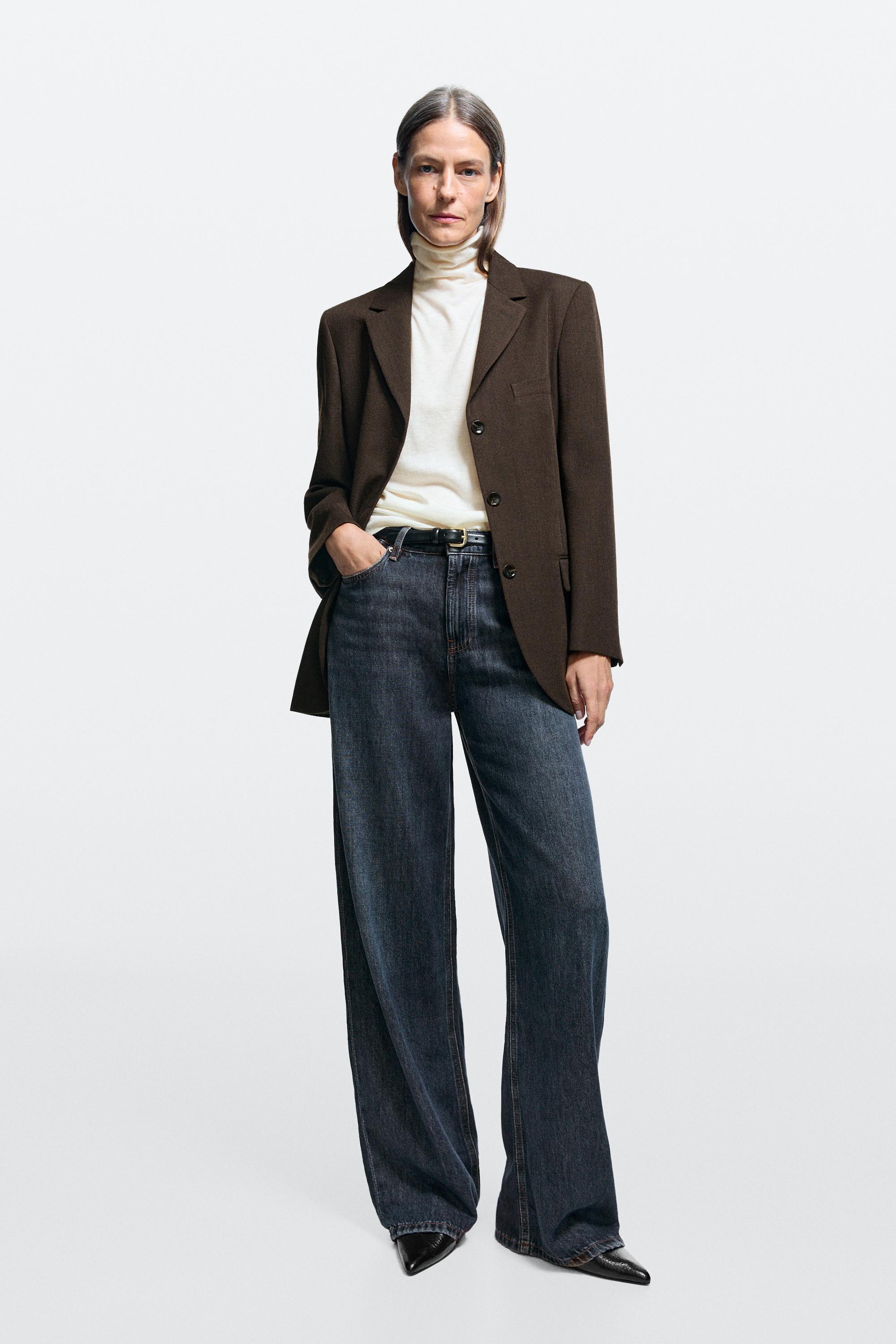 Jean barrel fit relaxed à taille haute
