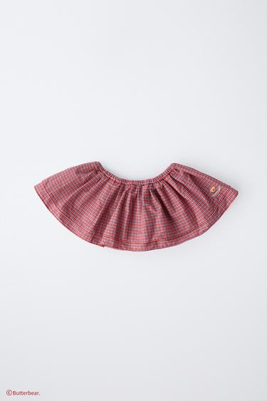 GINGHAM CHECK SKIRT BELT BUTTERBEAR © - Red by Zara