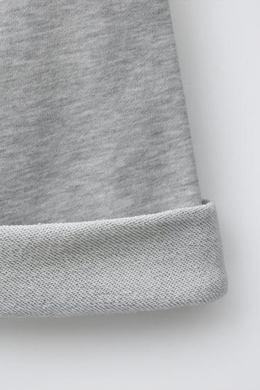 PANTALON EN MOLLETON LARGE BILLE DE BILLARD - Gris chiné de Zara - Image 3