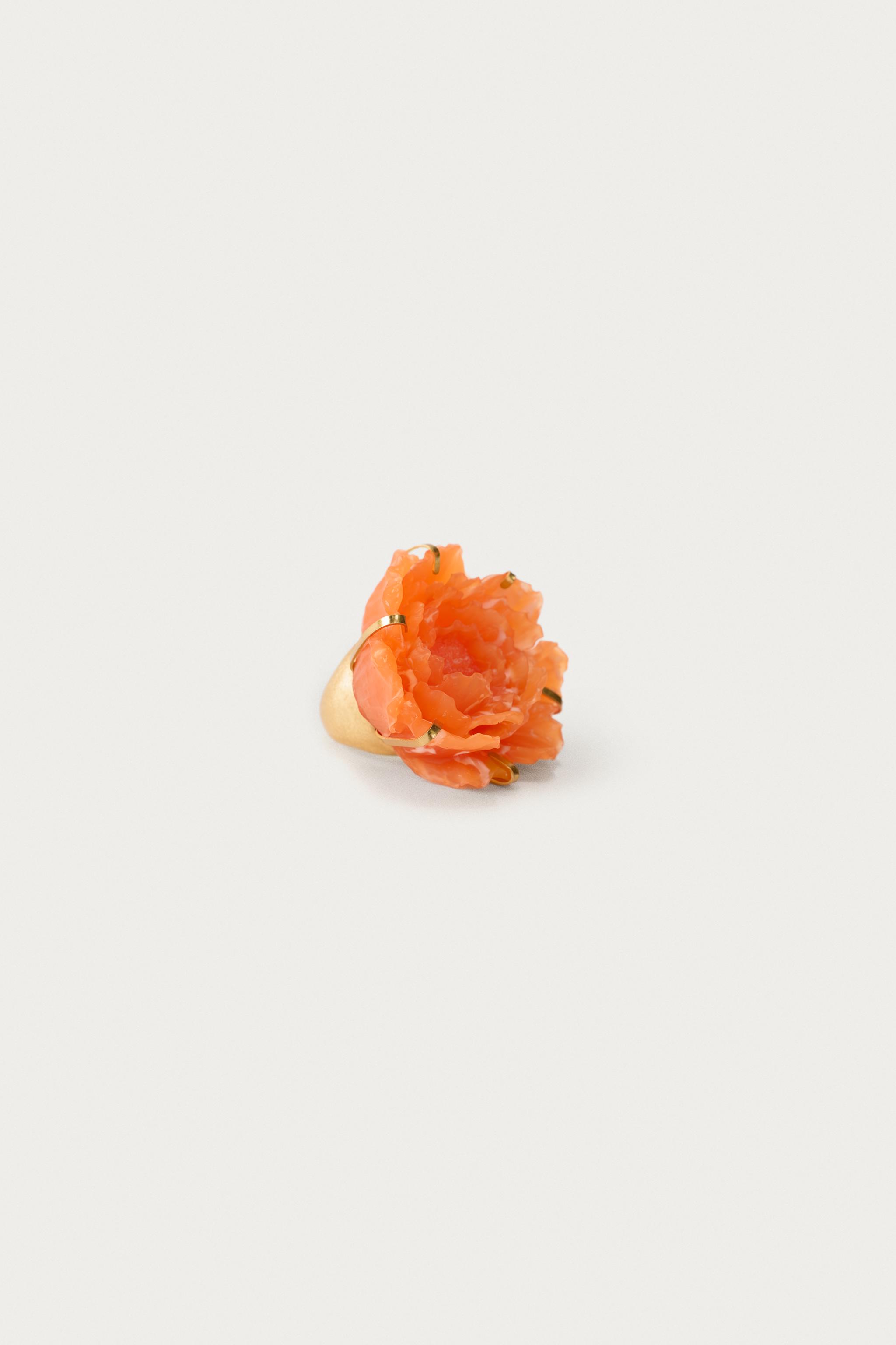 MARISA BERENSON X ZARA EMBOSSED FLOWER MAXI RING