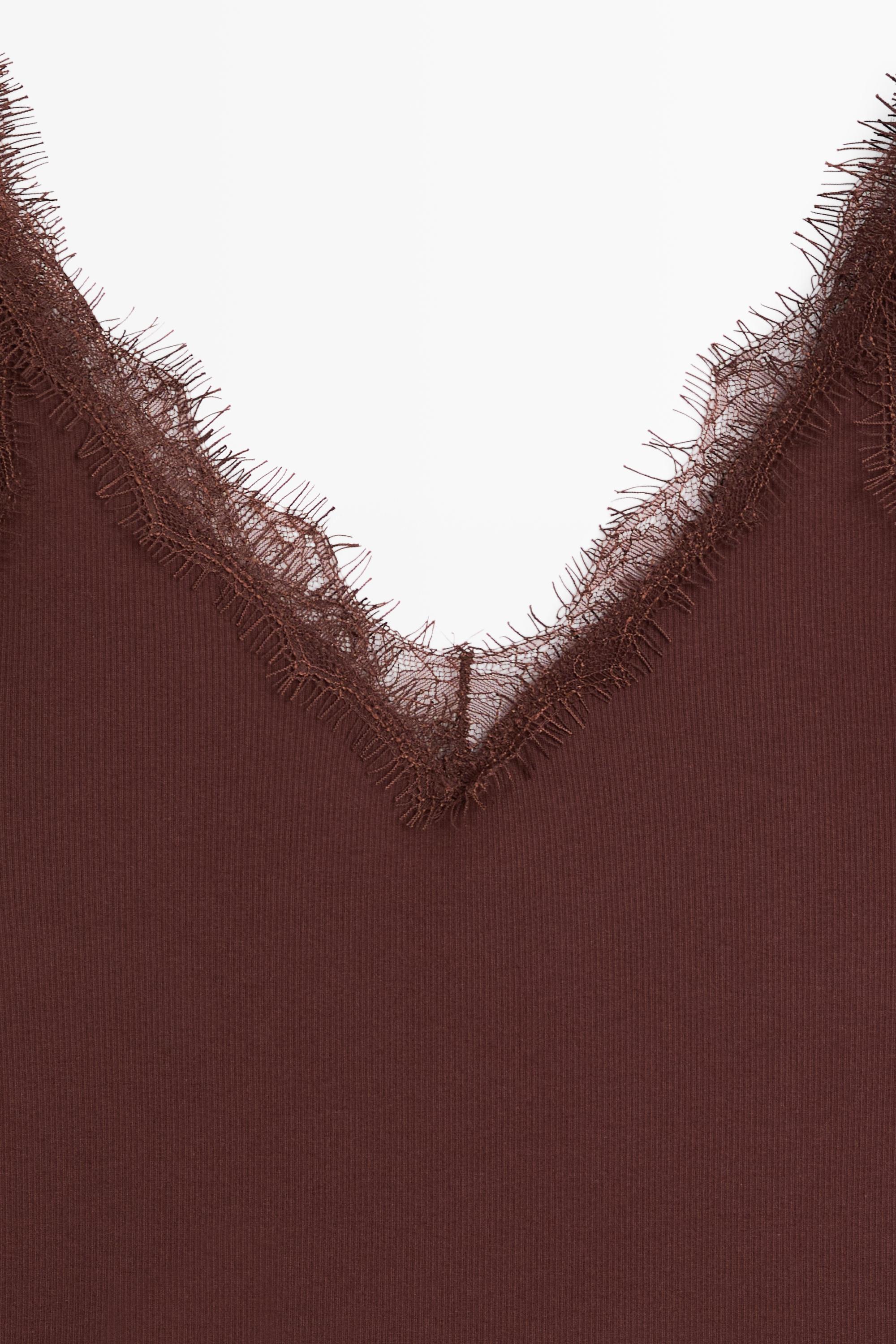 Strappy lace-trim top