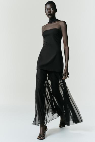 DRESS WITH MATCHING SCARF - Black by Zara