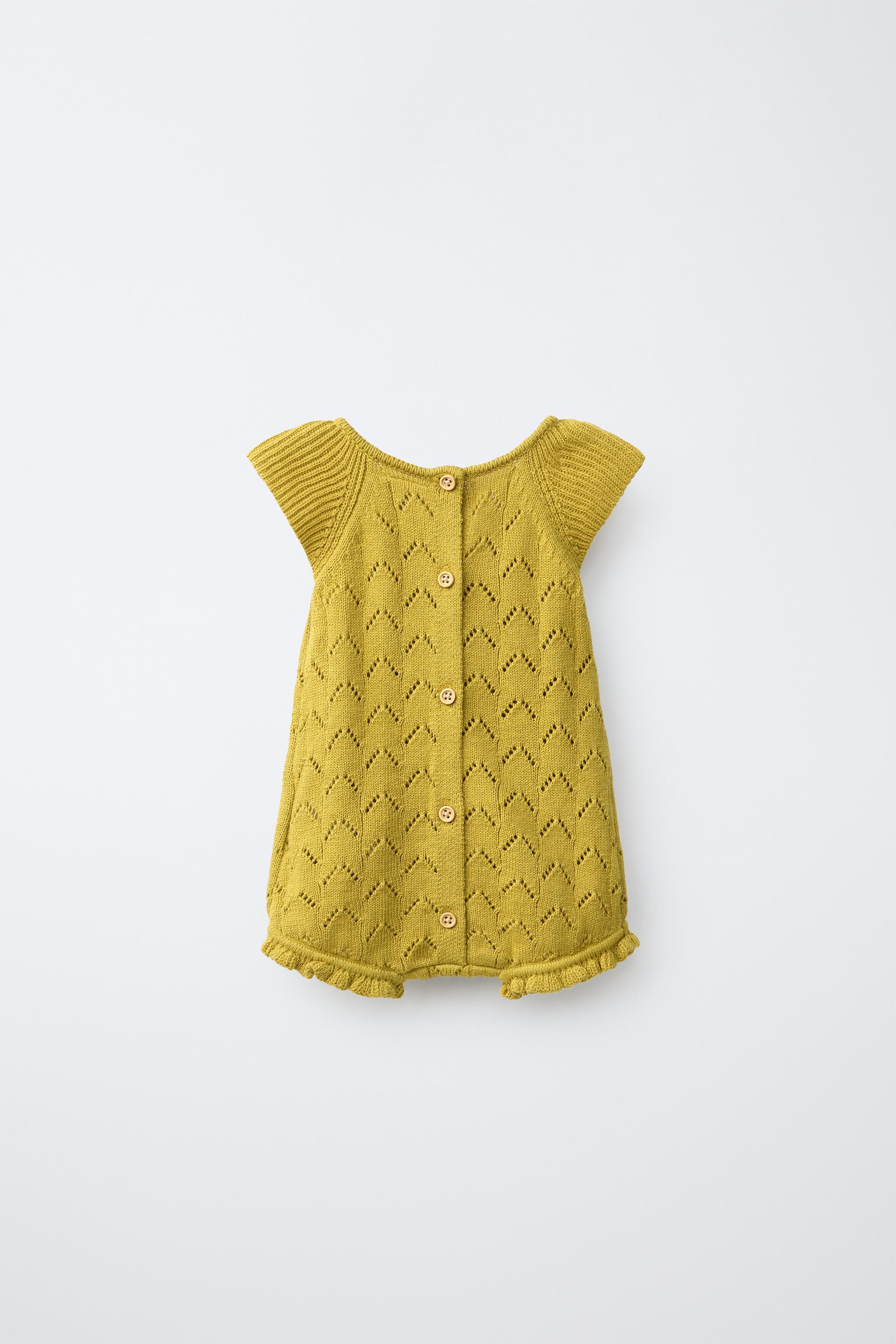 フラワー刺繍ニットジャンプスーツ - オリーブオイル | ZARA Japan / 日本