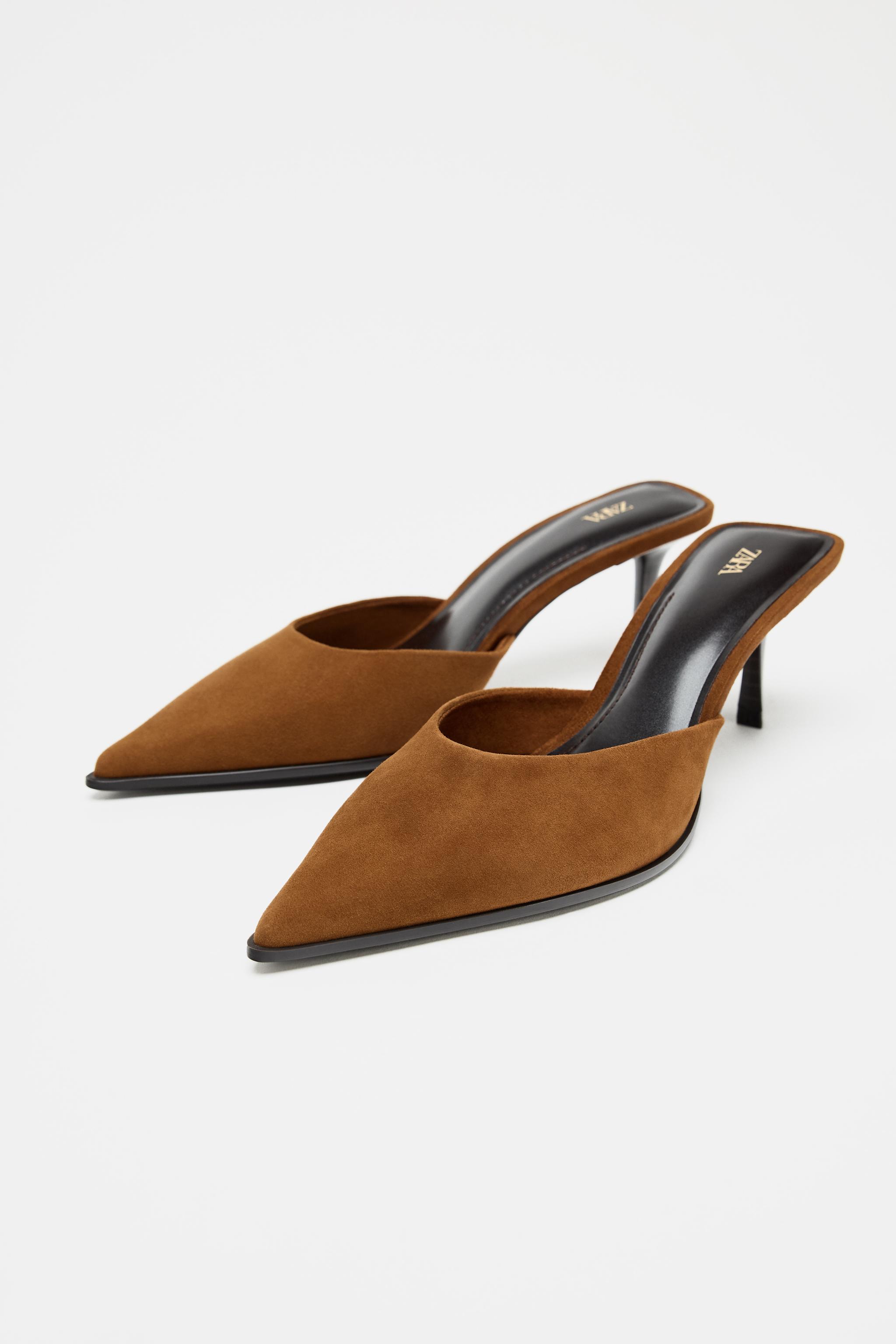 SUEDE MULES - Dark tan | ZARA United States