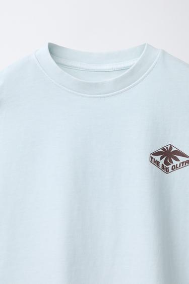 LOGO PRINT T-SHIRT - Aquamarine by Zara - Image 2
