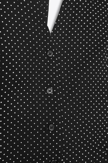 POLKA DOT WAISTCOAT TOP - Black / White by Zara - Image 5